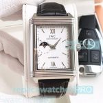 Buy Online Knockoff IWC Schaffhausen White Dial Black Leather Strap Automatic Watch